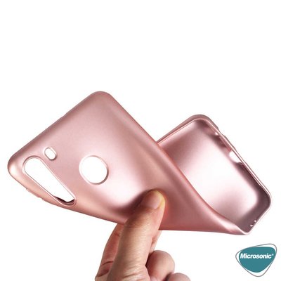 Microsonic Samsung Galaxy A21 Kılıf Matte Silicone Rose Gold