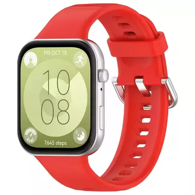 Microsonic Huawei Watch Fit 4 Kordon, Silicone Sport Band Kırmızı