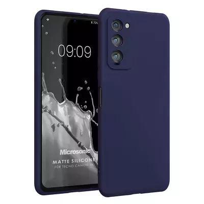 Microsonic Matte Silicone TECNO Camon 18 Kılıf Lacivert