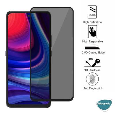 Microsonic Xiaomi Redmi Note 11 Pro 5G Invisible Privacy Kavisli Ekran Koruyucu Siyah