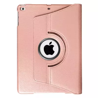 Microsonic Apple iPad 9.7 2018 (A1893-A1954) Kılıf 360 Dönerli Stand Deri Rose Gold