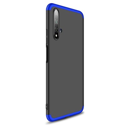 Microsonic Huawei Nova 5T Kılıf Double Dip 360 Protective AYS Siyah - Mavi