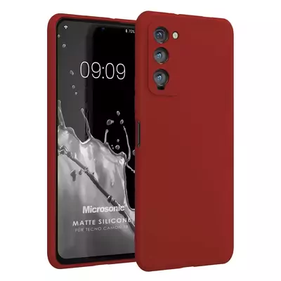 Microsonic Matte Silicone TECNO Camon 18 Kılıf Kırmızı