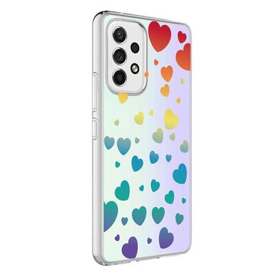 Microsonic Samsung Galaxy A72 Braille Feel Desenli Kılıf Heart