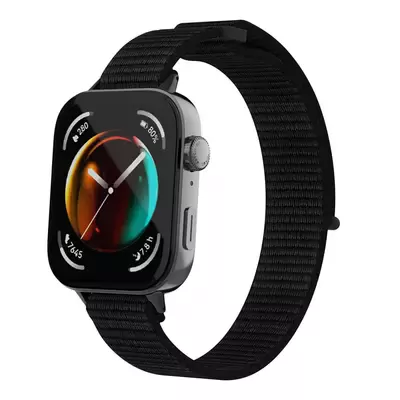 Microsonic Huawei Watch Fit 4 Hasırlı Kordon Woven Sport Loop Siyah