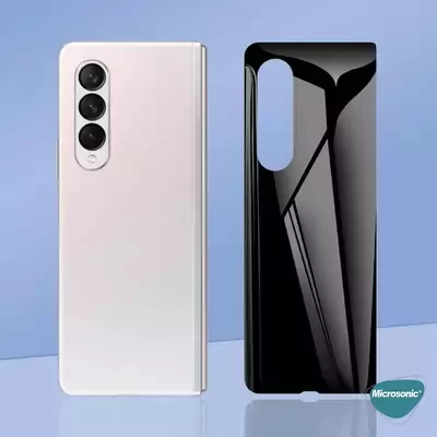 Microsonic Samsung Galaxy Z Fold 3 Ön + Arka Tam Kaplayan Temperli Cam Ekran Koruyucu Siyah