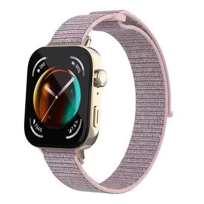 Microsonic Huawei Watch Fit 4 Hasırlı Kordon Woven Sport Loop Rose Gold