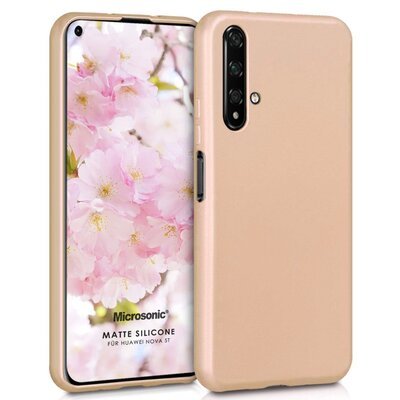 Microsonic Huawei Nova 5T Kılıf Matte Silicone Gold