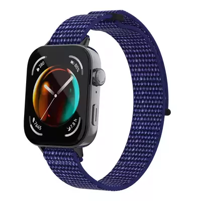 Microsonic Huawei Watch Fit 4 Hasırlı Kordon Woven Sport Loop Lacivert