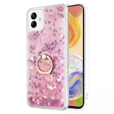 Microsonic Samsung Galaxy A04 Kılıf Glitter Liquid Holder Pembe