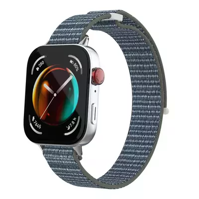 Microsonic Huawei Watch Fit 4 Hasırlı Kordon Woven Sport Loop Koyu Gri