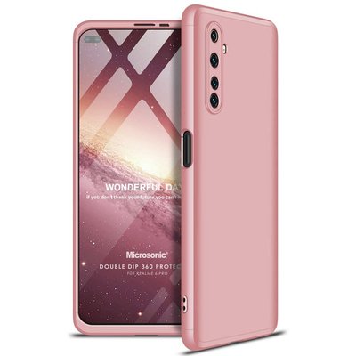 Microsonic Realme 6 Pro Kılıf Double Dip 360 Protective AYS Rose Gold