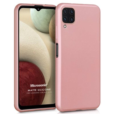 Microsonic Samsung Galaxy A12 Kılıf Matte Silicone Rose Gold