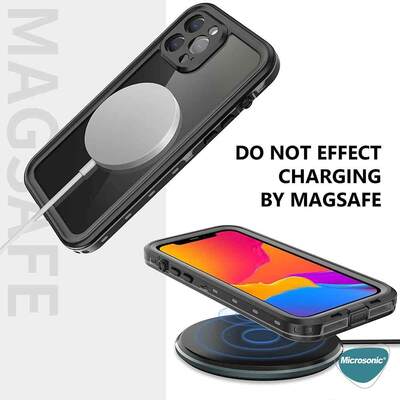 Microsonic Apple iPhone 13 Kılıf Waterproof 360 Full Body Protective Siyah