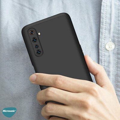 Microsonic Realme 6 Pro Kılıf Double Dip 360 Protective AYS Siyah Kırmızı