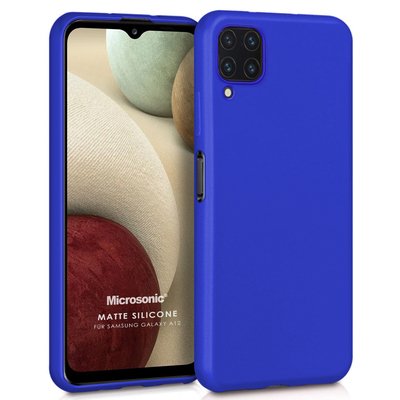 Microsonic Samsung Galaxy A12 Kılıf Matte Silicone Mavi