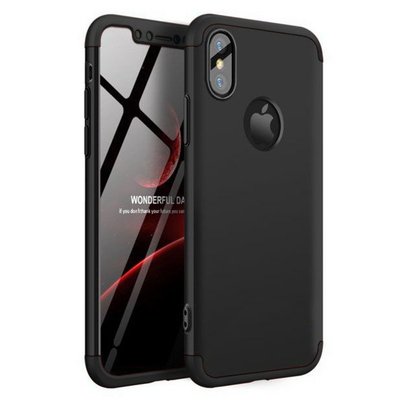 Microsonic Apple iPhone XS Kılıf Double Dip 360 Protective AYS Siyah