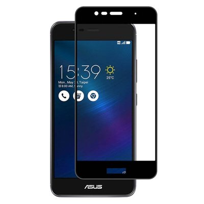 Microsonic Asus Zenfone 3 Max Kavisli Temperli Cam Ekran Koruyucu Film Siyah