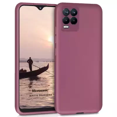 Microsonic Matte Silicone Realme 8 Kılıf Mor