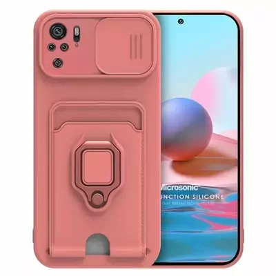 Microsonic Xiaomi Poco M5s Kılıf Multifunction Silicone Pembe