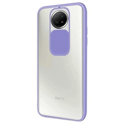 Microsonic Xiaomi Redmi Note 9 5G Kılıf Slide Camera Lens Protection Lila