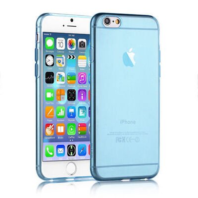 Slim Kılıf Transparent Soft iPhone 6S Plus Kılıf Transparent Soft Mavi