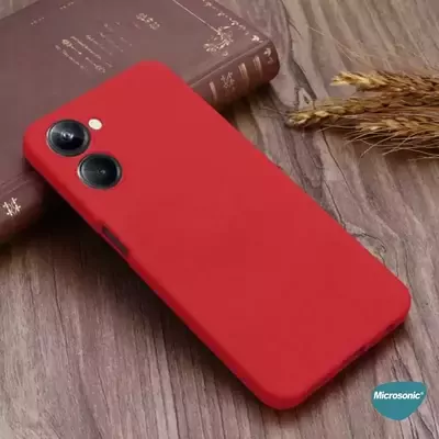 Microsonic Realme 10 4G Kılıf Matte Silicone Kırmızı