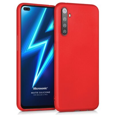 Microsonic Realme 6 Pro Kılıf Matte Silicone Kırmızı