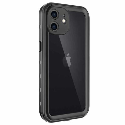 Microsonic Apple iPhone 12 Kılıf Waterproof 360 Full Body Protective Siyah