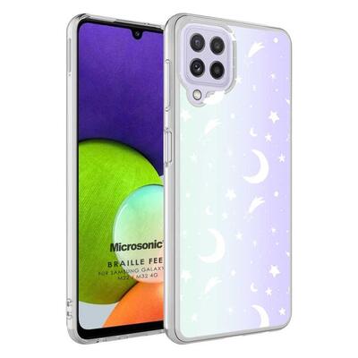 Microsonic Samsung Galaxy M22 Braille Feel Desenli Kılıf Moon