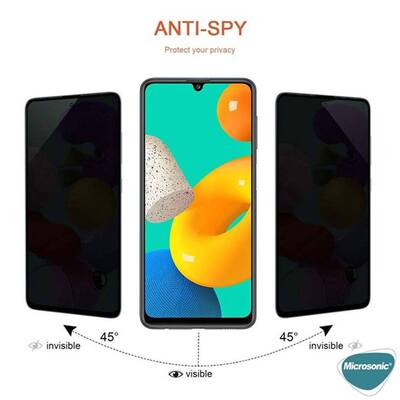 Microsonic Samsung Galaxy M32 4G Invisible Privacy Kavisli Ekran Koruyucu Siyah