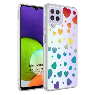 Microsonic Samsung Galaxy A22 4G Braille Feel Desenli Kılıf Heart