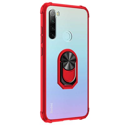 Microsonic Xiaomi Redmi Note 8 Kılıf Grande Clear Ring Holder Kırmızı