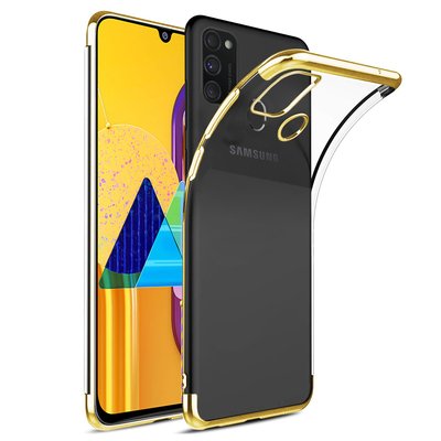 Microsonic Samsung Galaxy M30S Kılıf Skyfall Transparent Clear Gold