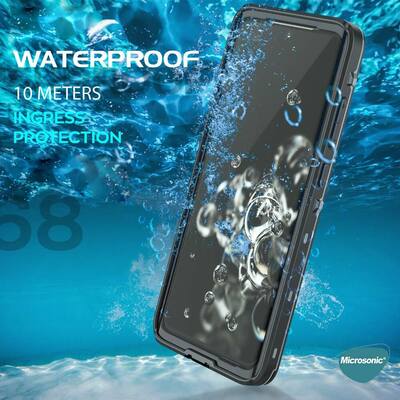 Microsonic Samsung Galaxy S20 Ultra Kılıf Waterproof 360 Full Body Protective Siyah