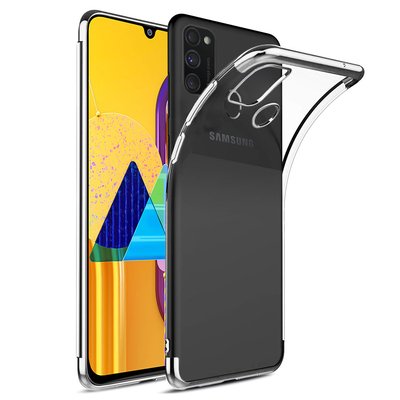 Microsonic Samsung Galaxy M30S Kılıf Skyfall Transparent Clear Gümüş