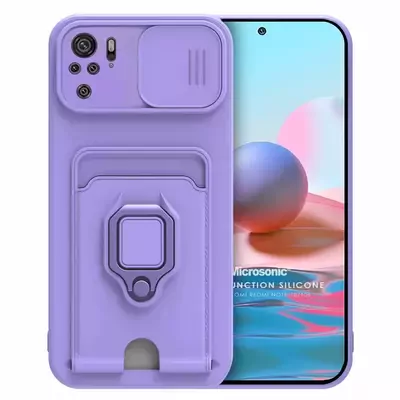 Microsonic Xiaomi Poco M5s Kılıf Multifunction Silicone Lila