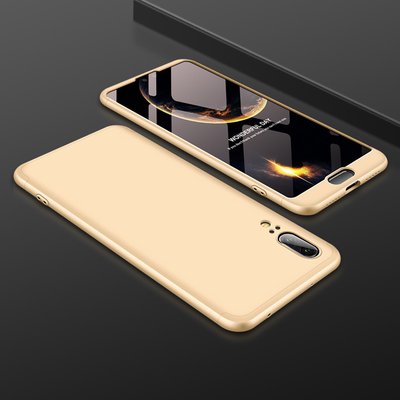 Microsonic Huawei P20 Kılıf Double Dip 360 Protective AYS Gold