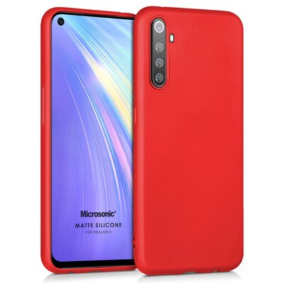 Microsonic Realme 6 Kılıf Matte Silicone Kırmızı