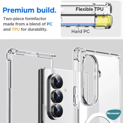 Microsonic Samsung Galaxy Z Fold 7 Kılıf Shock Absorbing Şeffaf