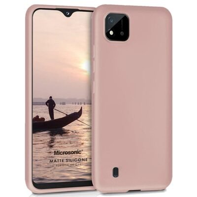 Microsonic Realme C11 2021 Kılıf Matte Silicone Rose Gold