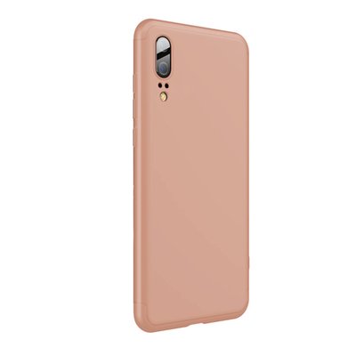 Microsonic Huawei P20 Kılıf Double Dip 360 Protective AYS Rose Gold