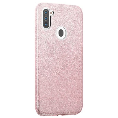 Microsonic Samsung Galaxy M11 Kılıf Sparkle Shiny Rose Gold