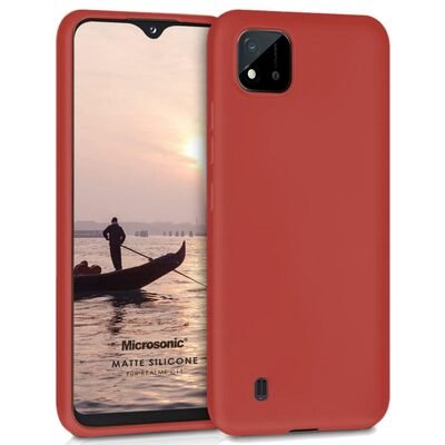 Microsonic Realme C11 2021 Kılıf Matte Silicone Kırmızı