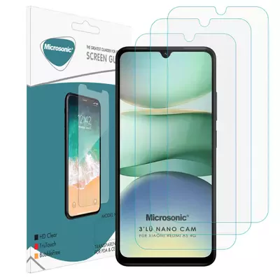 Microsonic Xiaomi Redmi A5 4G Screen Protector Nano Glass Cam Ekran Koruyucu (3`lü Paket)