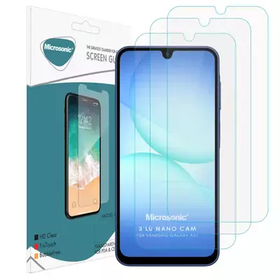 Microsonic Samsung Galaxy A17 Screen Protector Nano Glass Cam Ekran Koruyucu (3`lü Paket)