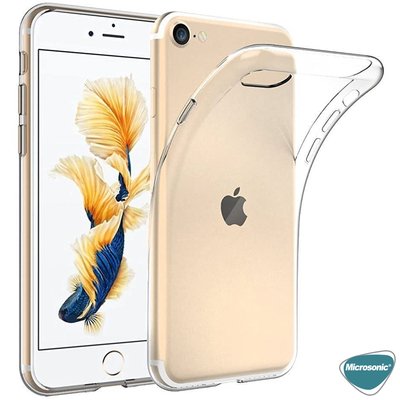 Microsonic Apple iPhone SE 2022 Kılıf Transparent Soft Beyaz