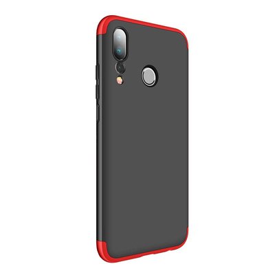 Microsonic Huawei P20 Pro Kılıf Double Dip 360 Protective AYS Siyah - Kırmızı