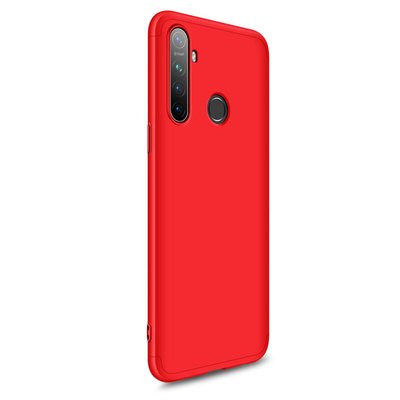 Microsonic Realme 5 Kılıf Double Dip 360 Protective AYS Kırmızı