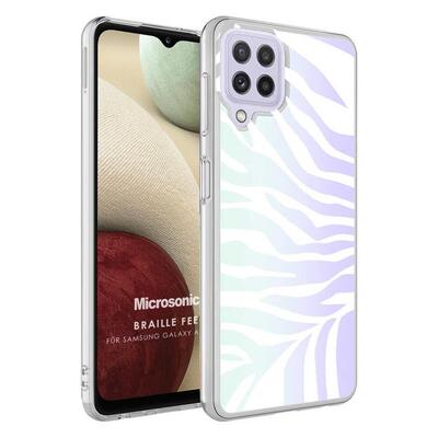 Microsonic Samsung Galaxy A12 Braille Feel Desenli Kılıf Zebra